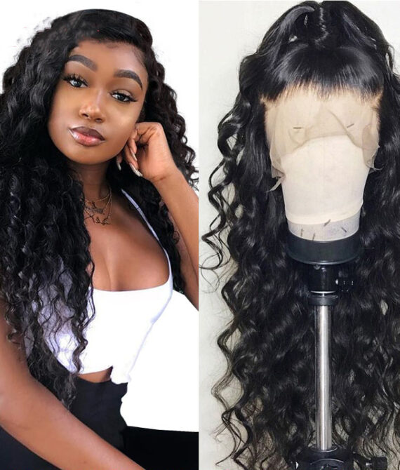 Front Lace Black Curly Wig – Chemical Fiber | StarabeautyUSA
