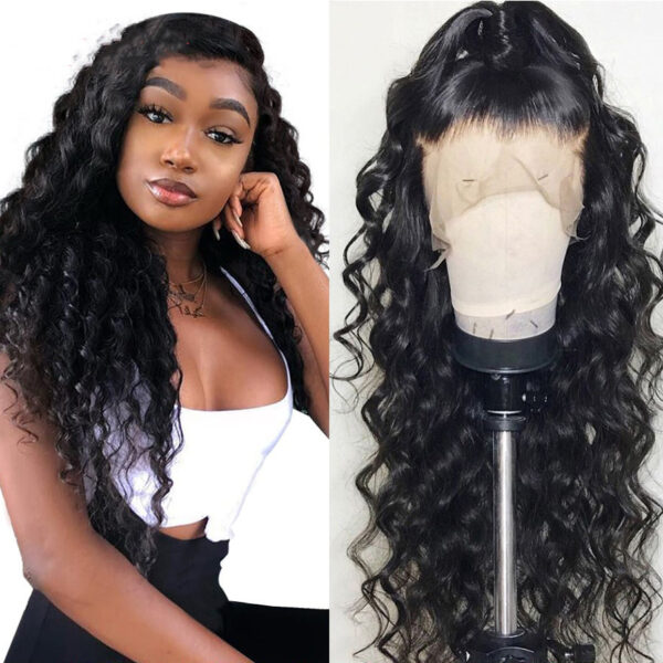 Front Lace Black Curly Wig – Chemical Fiber | StarabeautyUSA
