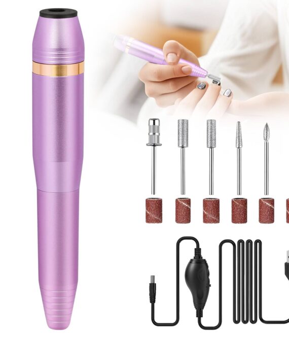 Professional Portable Electric Nail File Kit, Manicure With Nail Drill Bits