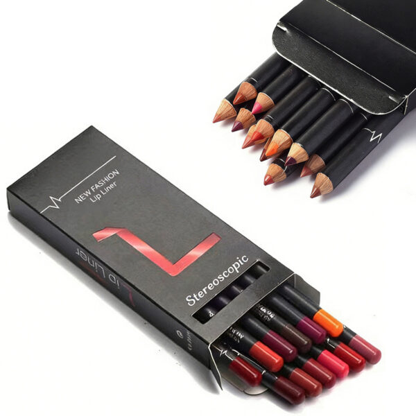 12‑Color Lip Liner Set – Vegan & Longwear