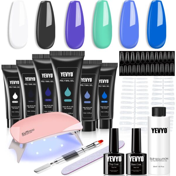 Poly Gel Nail Extension Kit With UV Lamp (Beginner Set)